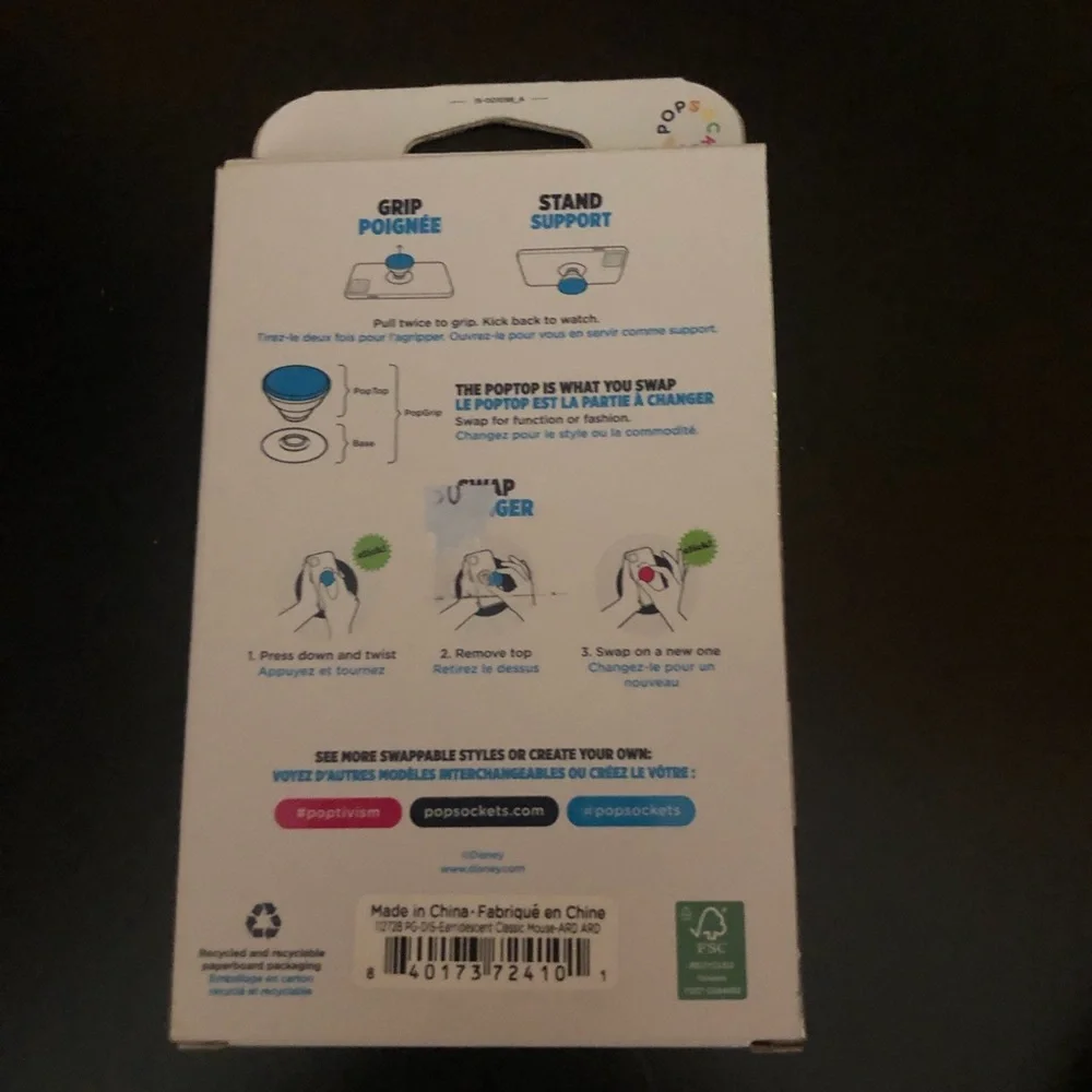 PopSocket black Mickey Mouse ears by disney